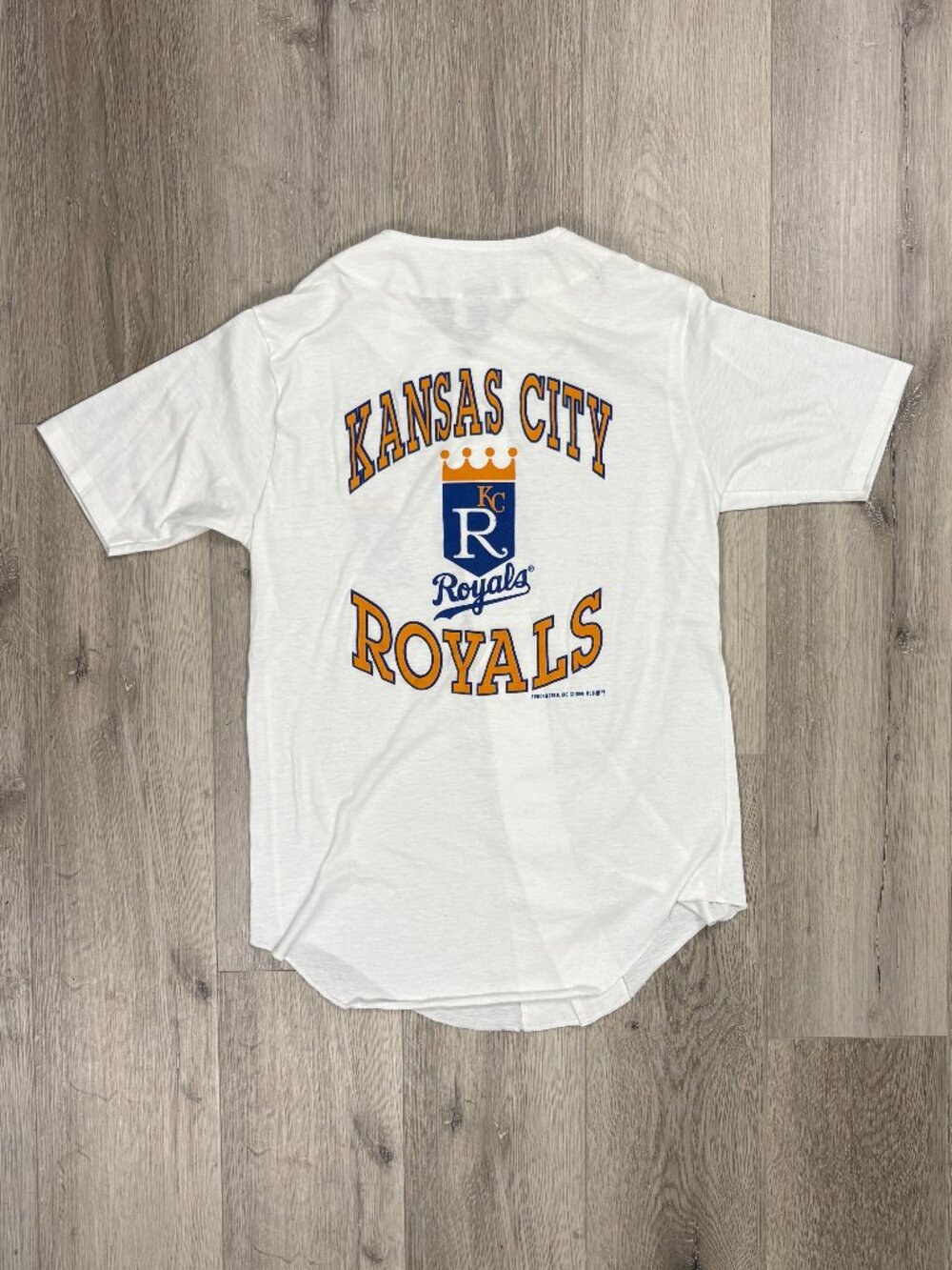 Vintage 1990s Kansas City Royals Velva Sheen Brockworld Single Stitch Jersey Tee